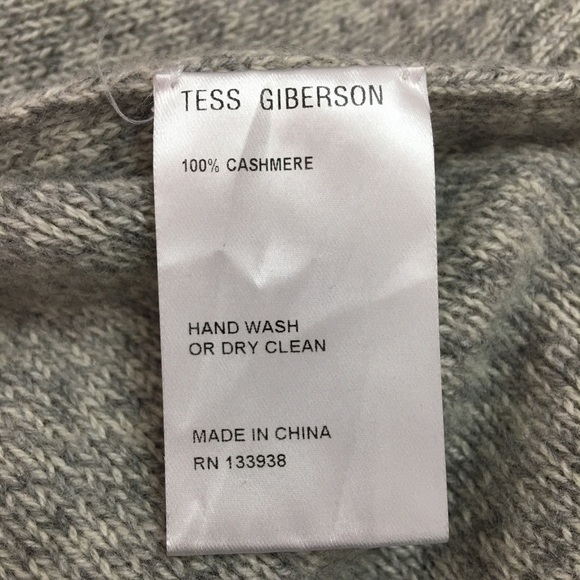 Tess Giberson Gray Cold Shoulder Sweater Top Size Small 100% Cashmere - Picture 15 of 15